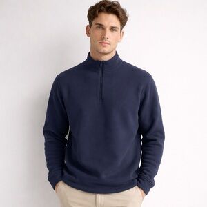 Rhône Commuter 1/4 Zip Long Sleeve Mock Neck Pullover-Navy Blue-Men’s Sz Medium